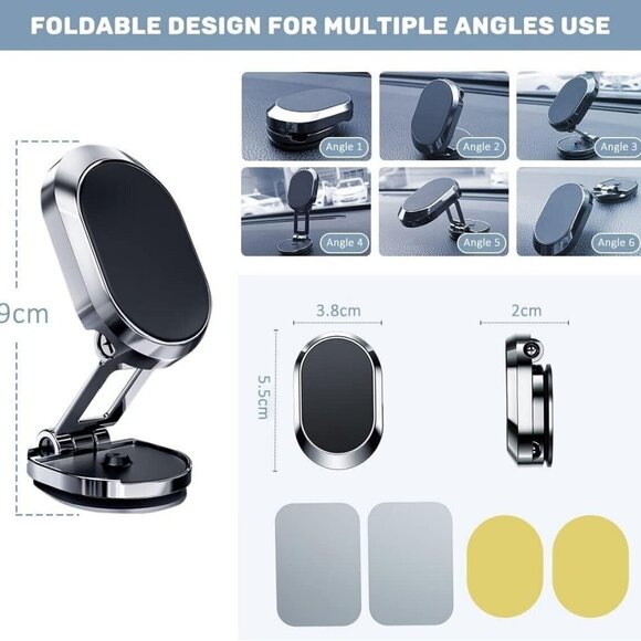 360° Rotation‎ Magnetic Phone Holder Foldable Car Mount Stand Dashboard U… - Picture 7 of 7